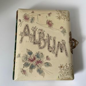 Antique Celluloid Photo Album w/Fabric Back